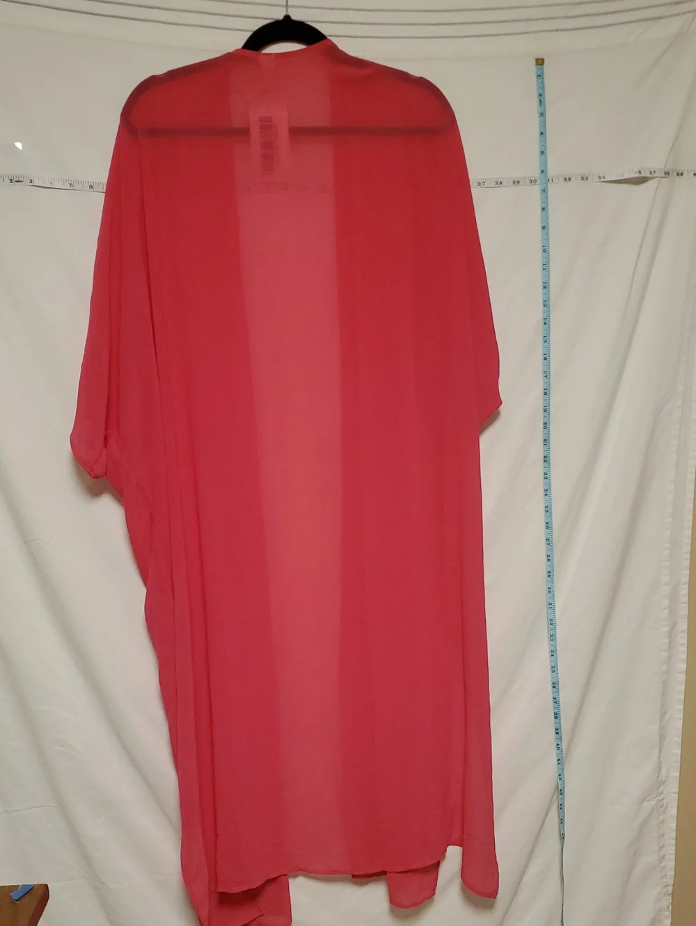 Coral Pink Open Kimono Style Beach Cover Up